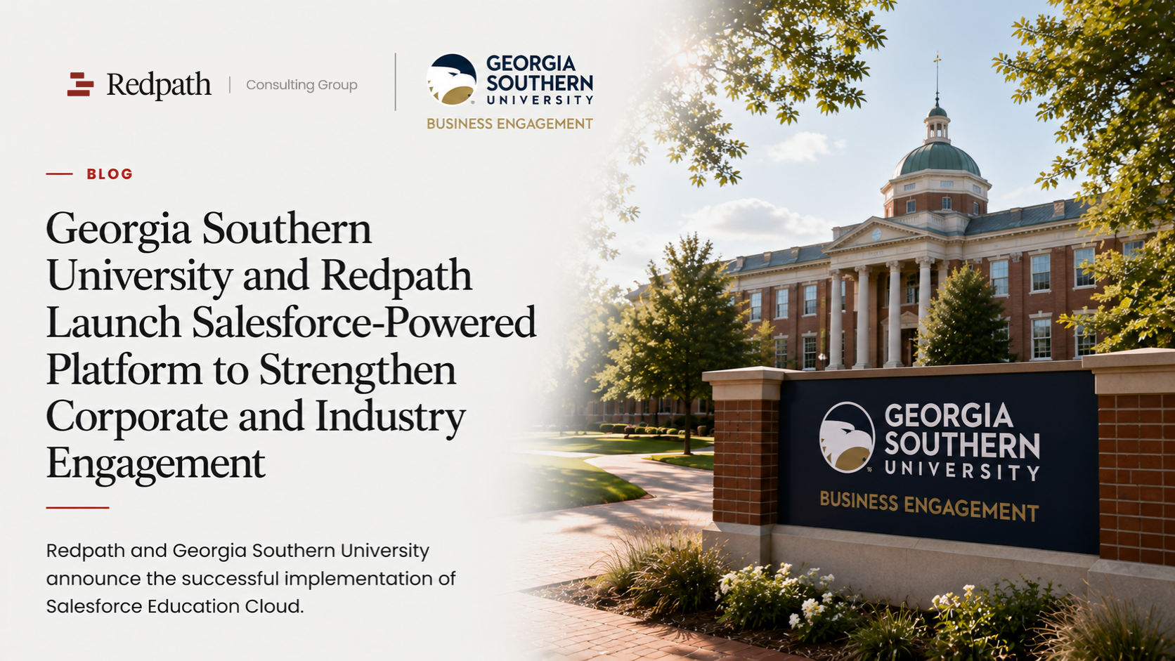 Georgia Southern University and Redpath Launch Salesforce-Powered Platform to Strengthen Corporate and Industry Engagement