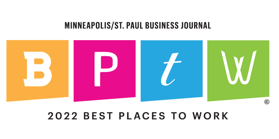 Best Place to Work 2022 logo - Minneapolis/St. Paul Business Journal