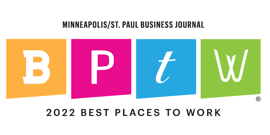 Best Place to Work 2022 logo - Minneapolis/St. Paul Business Journal