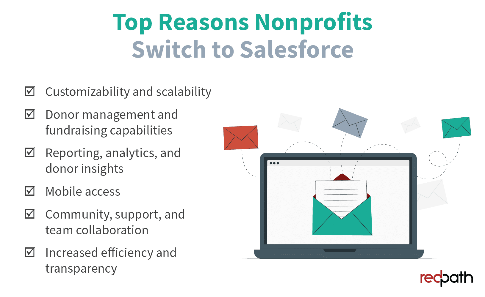 Seven reasons nonprofits switch from Raiser’s Edge to Salesforce, listed in the sections below.