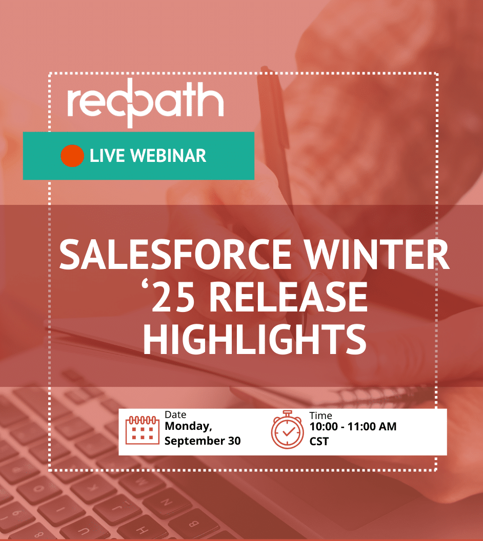 Image shows title and details of Salesforce Winter /25 Release Highlights webinar