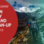 two trailblazers hiking up a mountain with the blog title "Lessons in Boundary Busting and Data Cleanup from Salesforce Trailblazers"